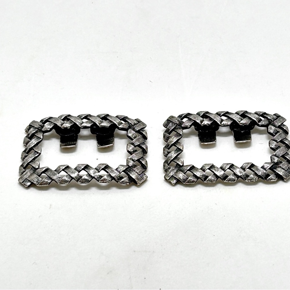 Tip Toe, Vintage, Silver, Black Rectangular Braid… - image 4